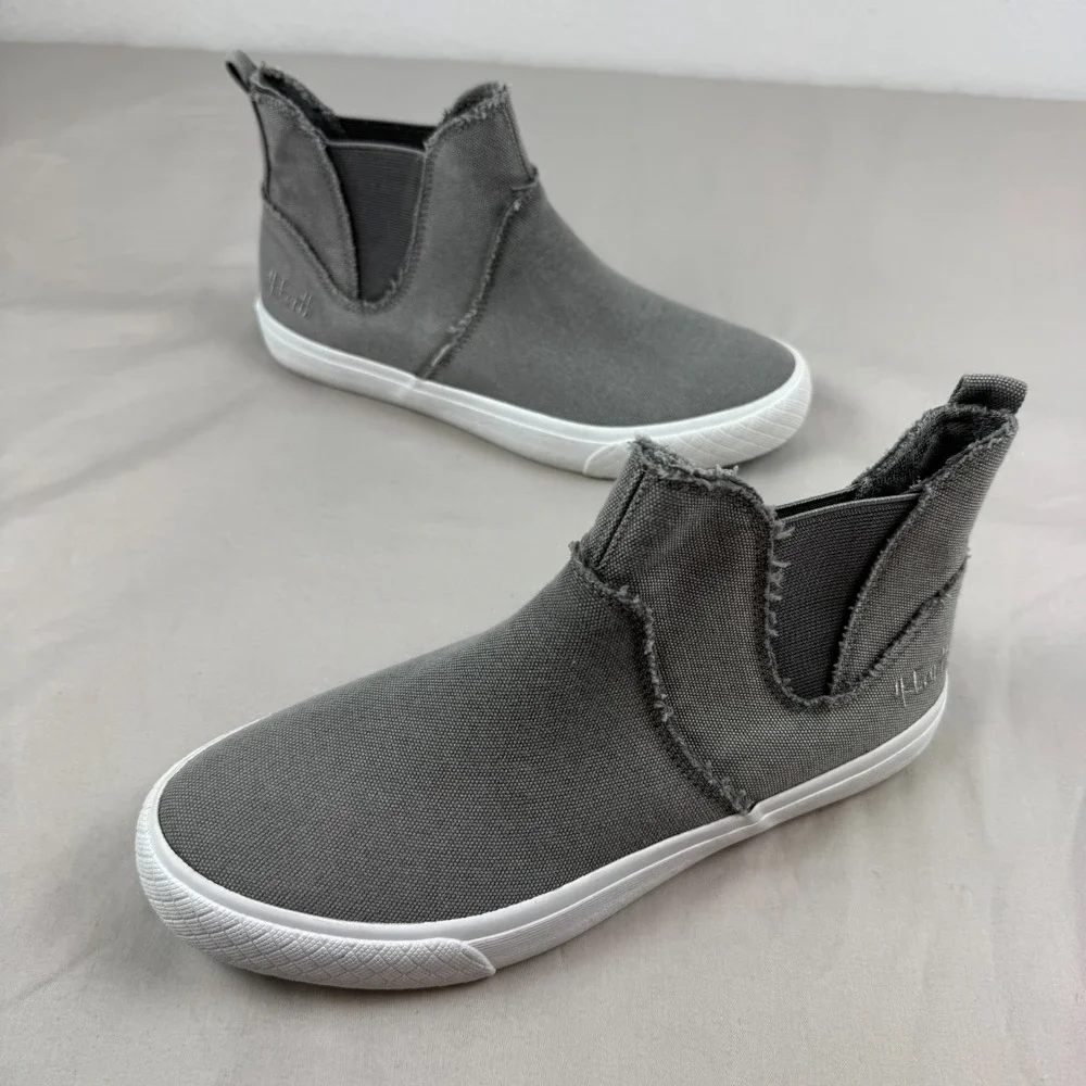 BLOWFISH MALIBU TORTA Womens Pull On High Sneaker Gray Boot Distressed - 8.5‎ US